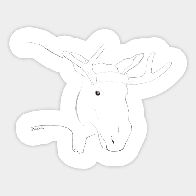 Moose Sticker by lindaursin